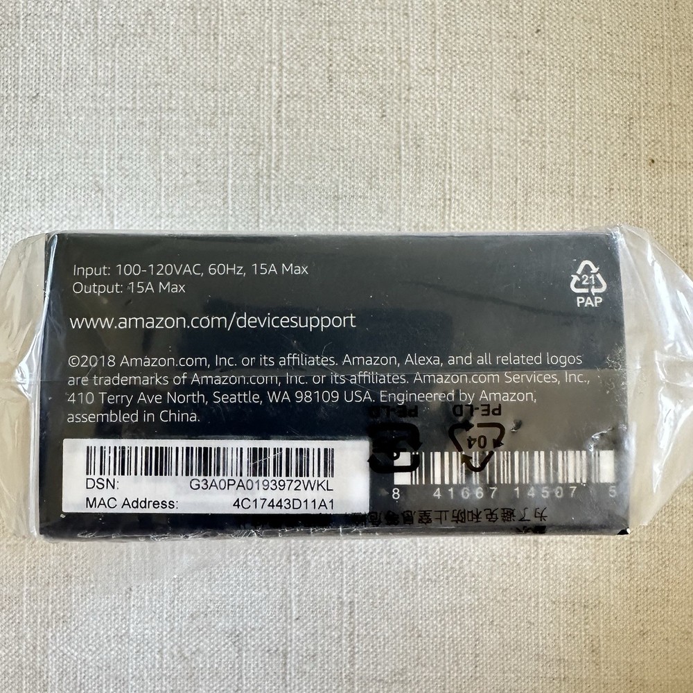 Amazon Smart Plug Works With Alexa White 3 Prong