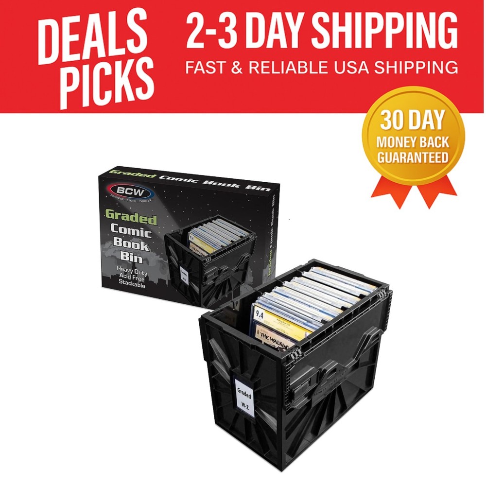 Durable Stackable Comic Bin - Dustproof with Label Slots for 30 Graded Comics