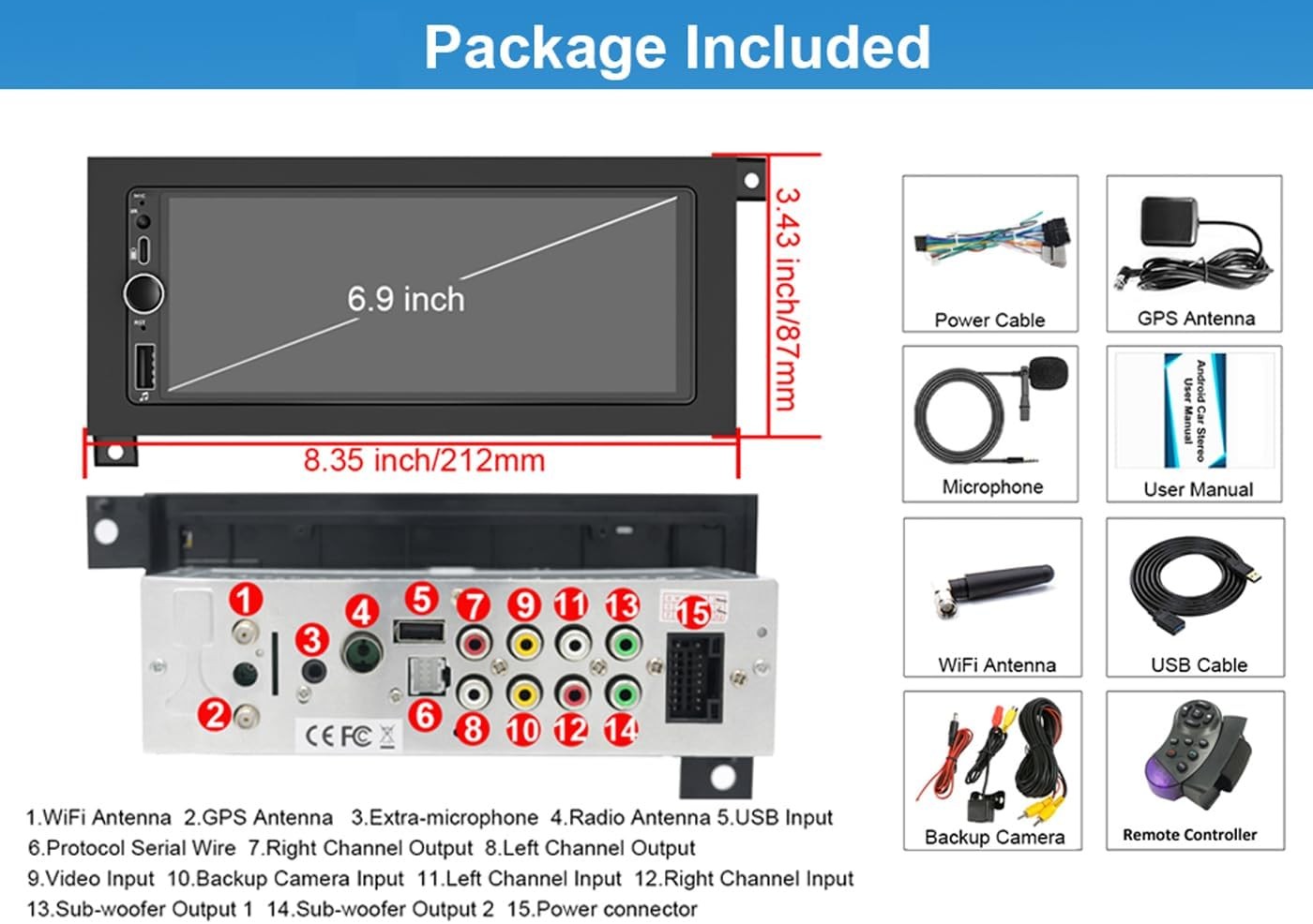 Car Stereo Radio For Jeep Cherokee 1997-2001 Carplay Android 15 GPS 4+64G