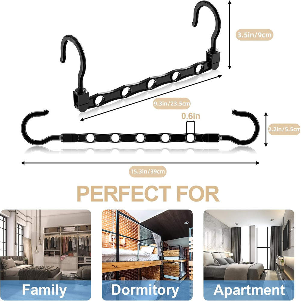 24 Pack Hangers Space Saving Magic Space Saver Storage Smart Plastic Clothes Han
