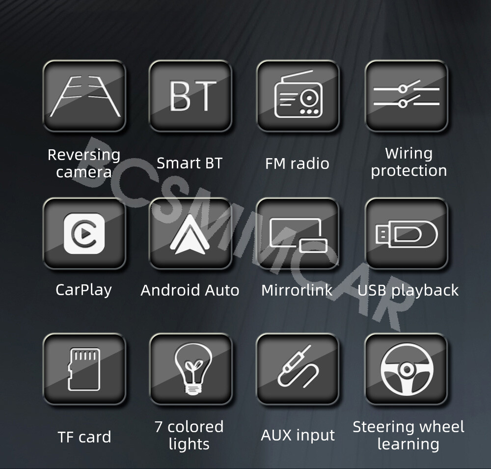 7" Double 2Din Car Stereo Radio Wired Carplay+Android Auto Car Play Touch Screen