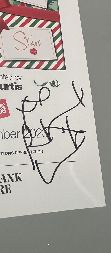 SIGNED Richard Curtis Christmas Actually Programme. Love Actually Comic Relief