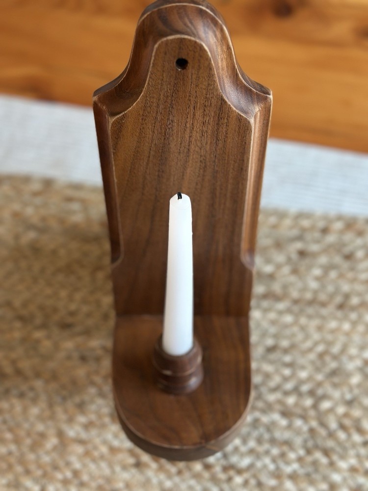 Vintage Wood, Wall Mounted Candlestick Holder