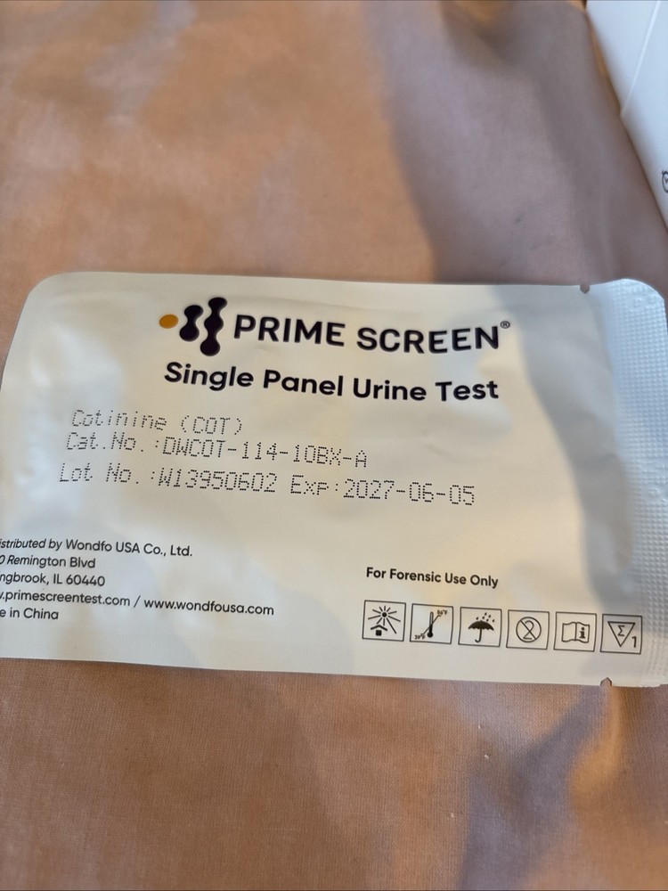 Prime Screen Single Panel Urine Test Cotinine COT NICOTINE TEST 9 Tests