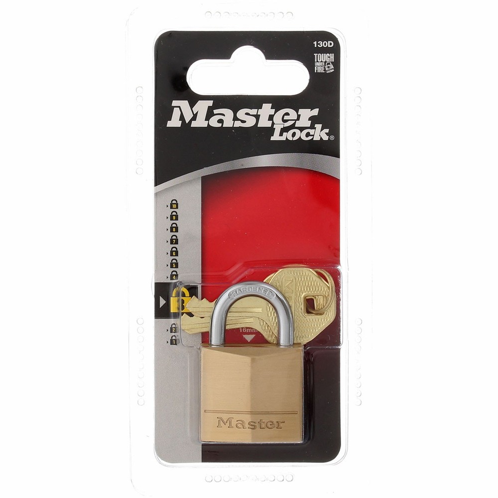 2 Pack Master Lock No.130D Padlock, Brass, 1.1875", 130D