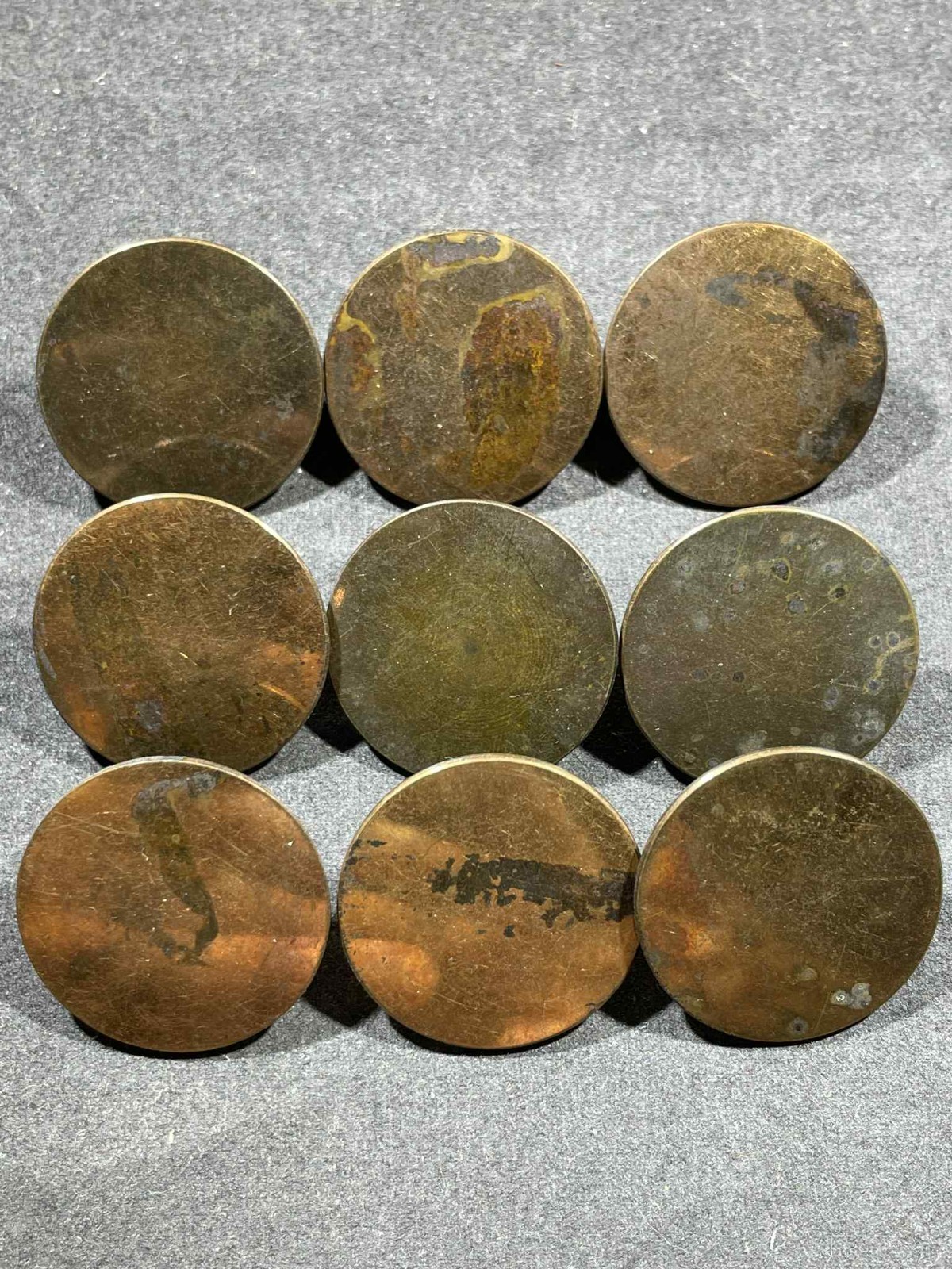 LOT x9 Civil War Era 1800s US Army Military / Civilian Flat Back Buttons 23 mm