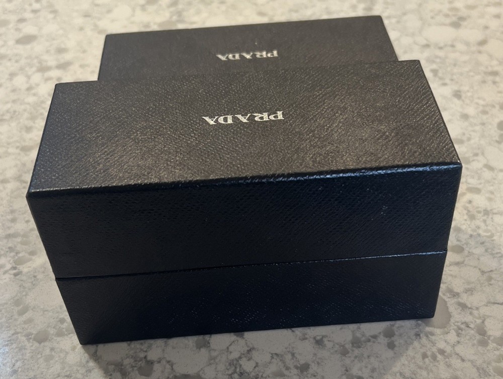 (2) PRADA Empty Black Sunglasses/Eyeglasses Gift Box. Preowned VG Condition.