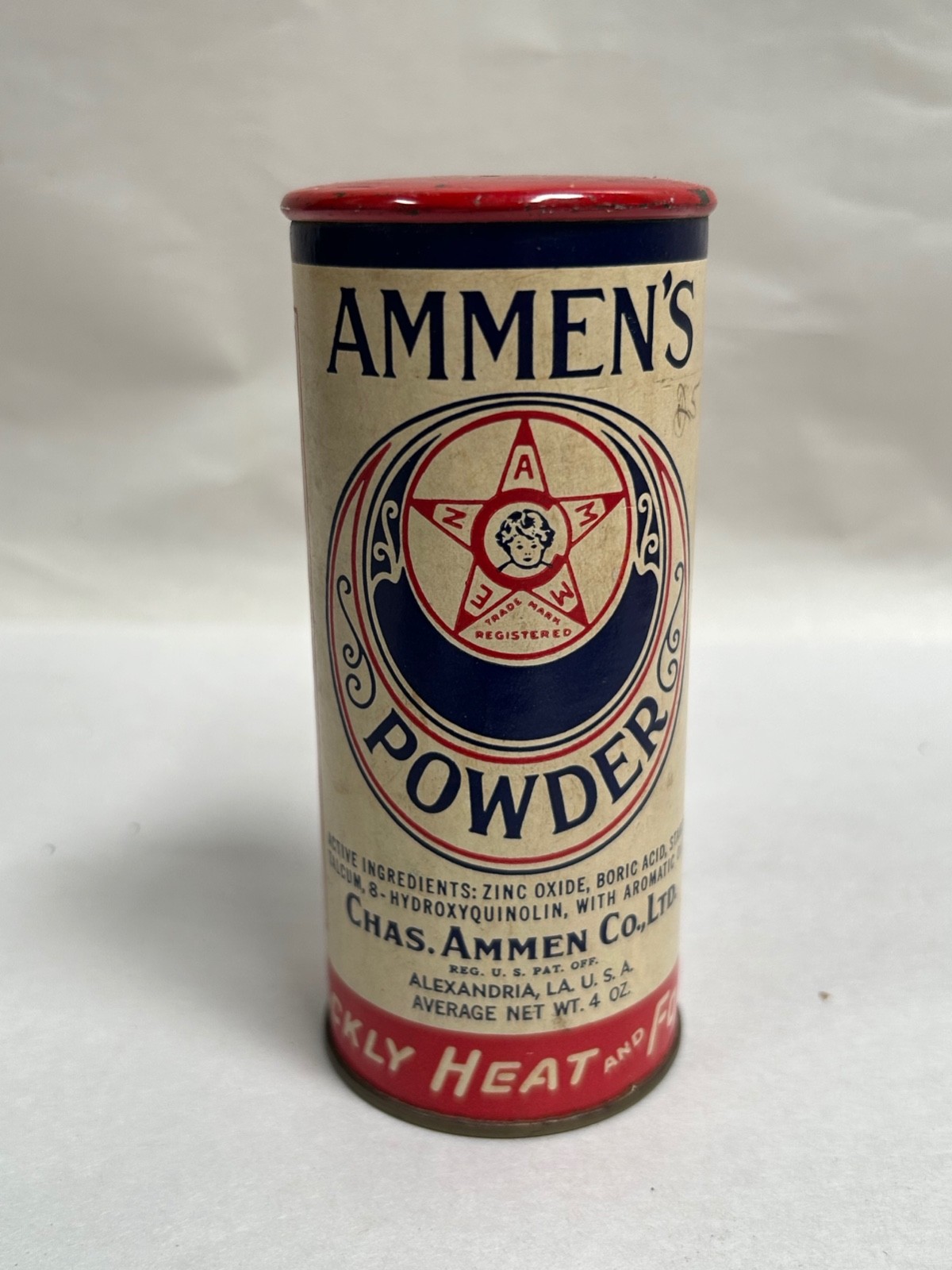 Vintage Ammen's Powder Armed Forces Military Advertising Container (A5)