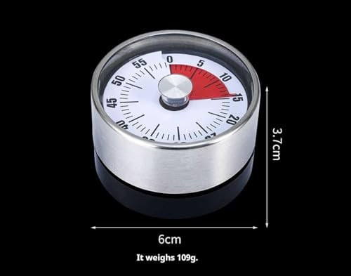 mechanical Timer,Kitchen Timer Wind up ，Stainless Steel Body, with Magnetic