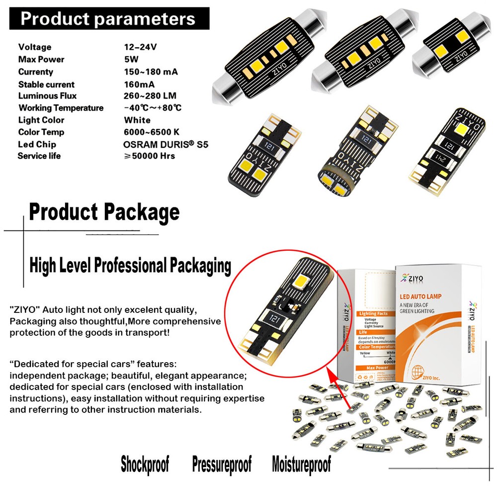LED Light Bulbs Interior Light Kit for Ford Explorer 2011-2019 White Dome Light
