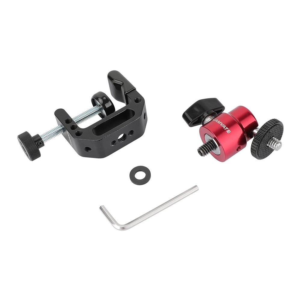 Multiple-Function C Clamp Desktop Holder with Adjustable 1/4"-20 Ball Head Mo...