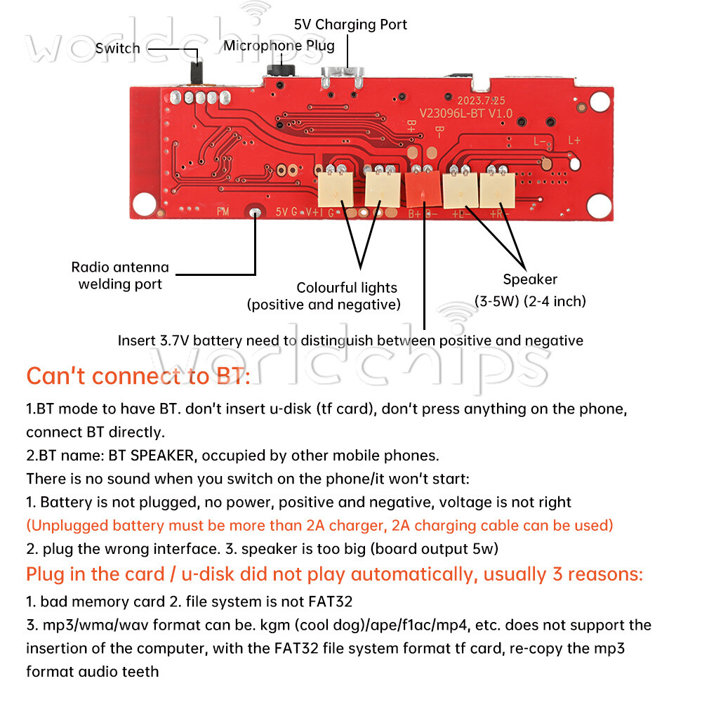 Multifunctional Bluetooth Audio Circuit Amplifier Board V96 DIY Bluetooth Module