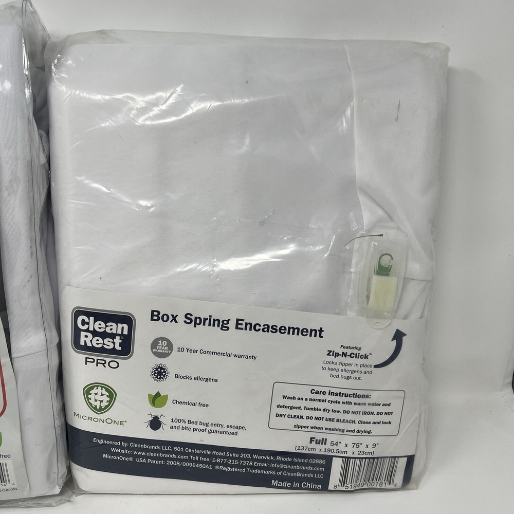 Clean Rest Pro Bug Allergen blocking mattress + Box Spring Encasement