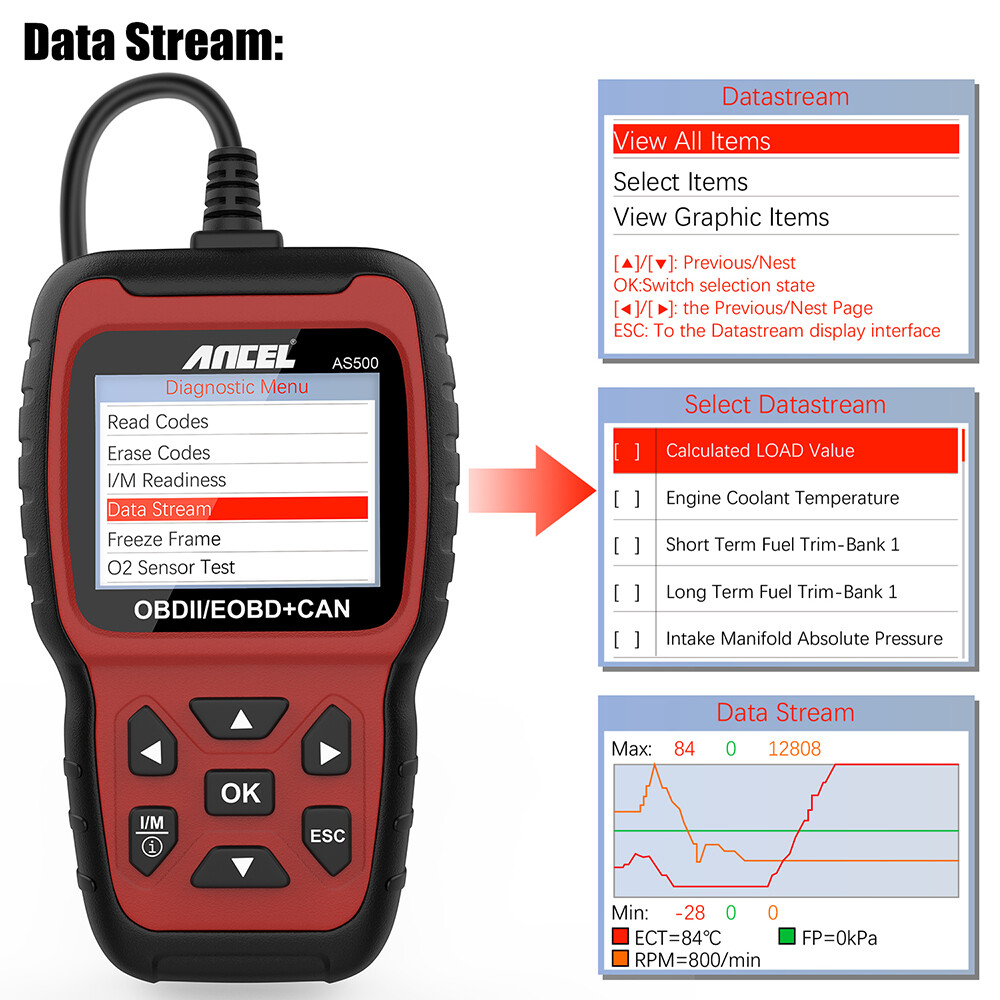 ANCEL AS500 OBDII Scanner Auto Diagnostic Scan Tool Code Reader Check Engine US