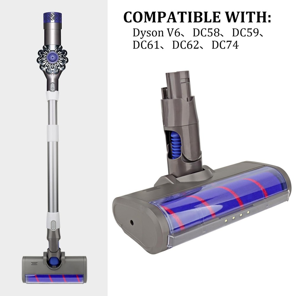 Replacement Soft Roller Cleaner Head Compatible with Dyson V6, DC58, DC59, DC...