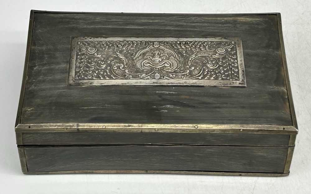 Buddhist Gau Prayer Box, Silver, Lacquer, Repousse, Ghau