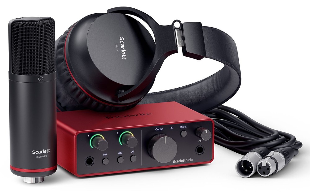 Focusrite Scarlett Solo Studio 4th Gen Recording Interface+Mic+Pop Filter+Shield