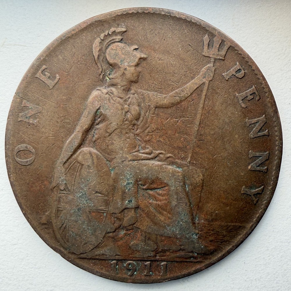1911 Great Britain Large Penny Bronze