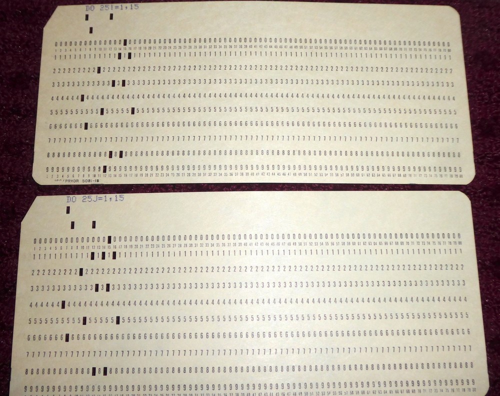 Lot of 8 Mixed Used Fortran Program & Data Computer Punch Cards