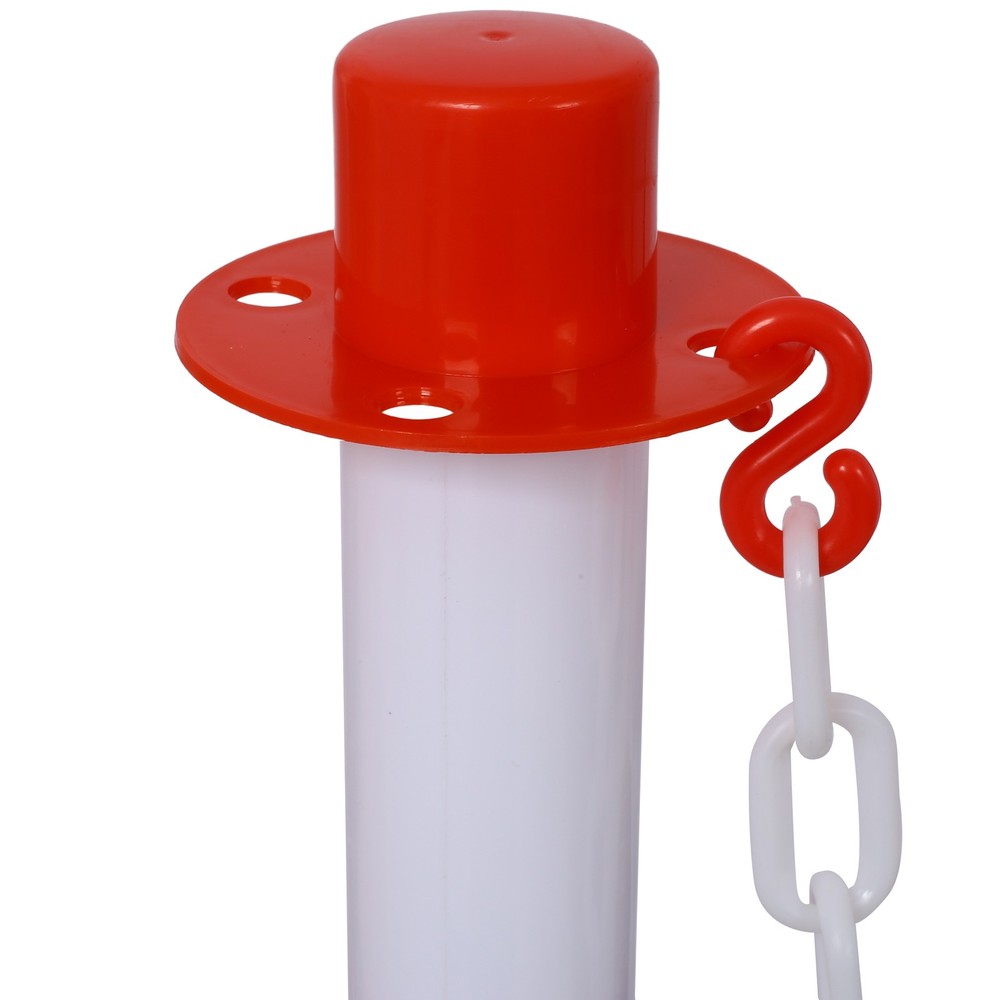 6 Pack Traffic Delineator Post Cones with Weighted Base & Reflective Collars