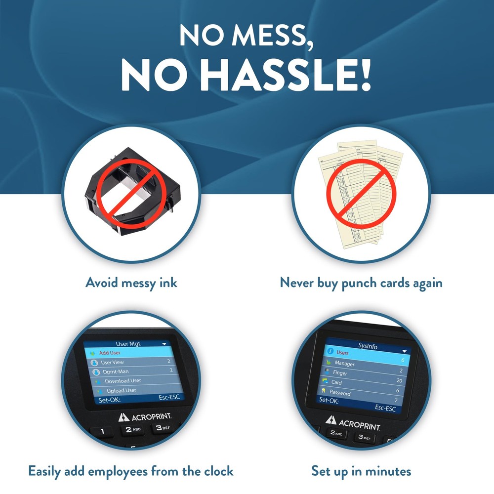 BioTouch Self-Contained Automatic Biometric Fingerprint/Proximity Time Clock ...