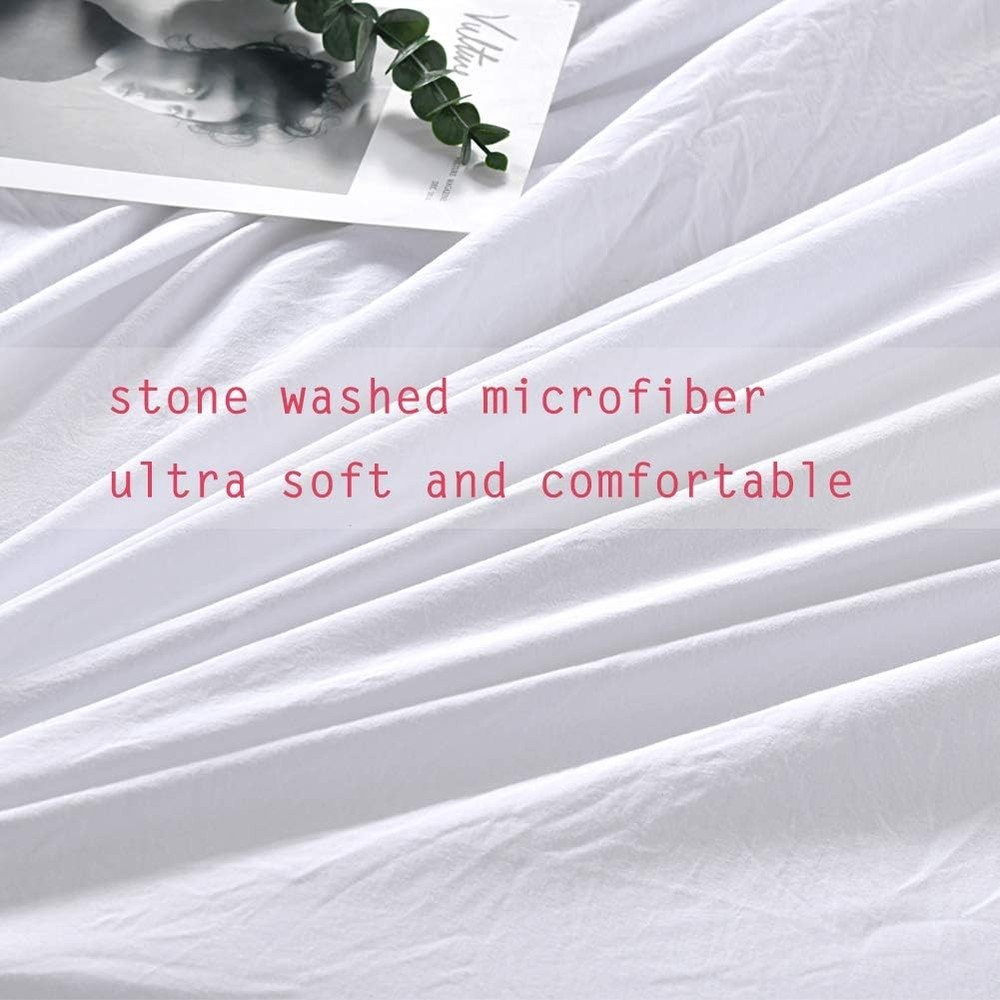 Masaca White Ruffled Shabby Comforter Set King,Boho Chic King,
