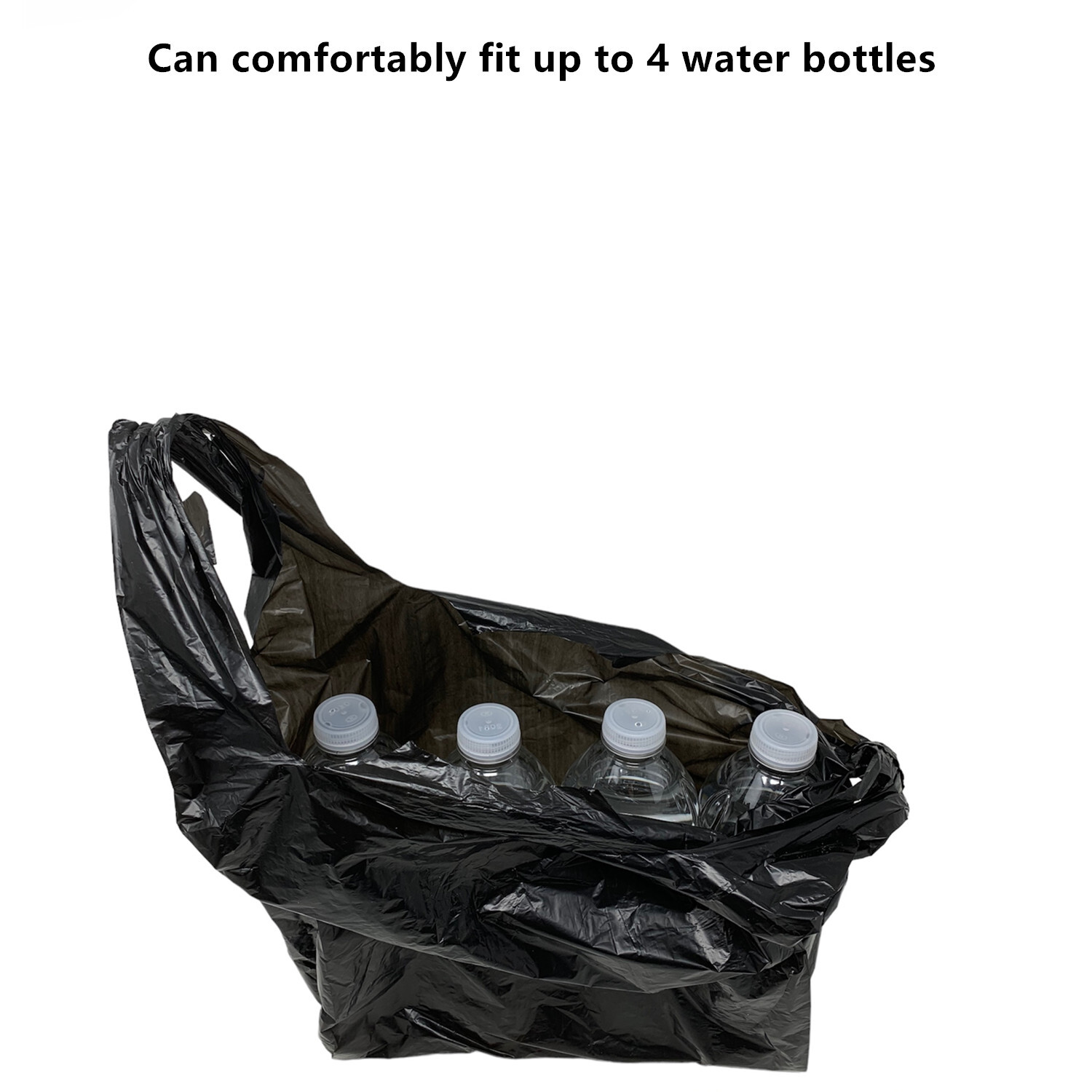 50-600 Pcs T-Shirt Bag Black Plastic Bag Carry Out for Shopping 17.5"x 6"x 10"