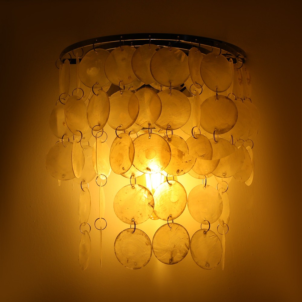 Wall Mounted Light Silver Sea Shell Shape Modern Pendent Lamp Sconce Fixture