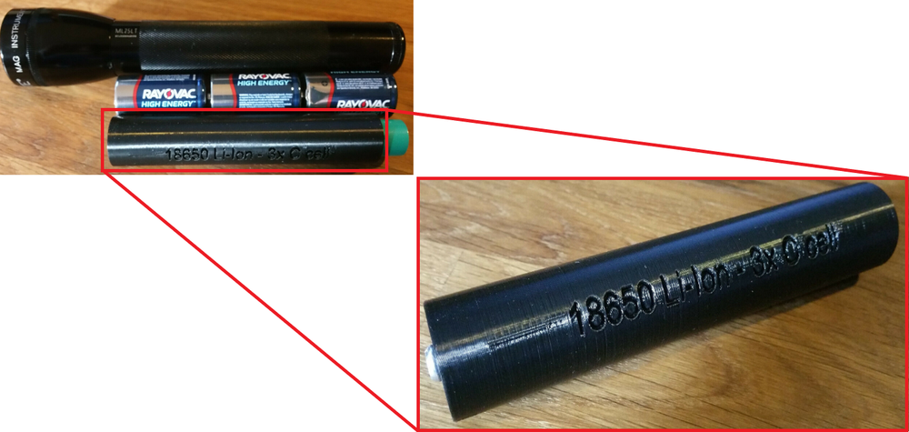 18650 Li-Ion to 3x C-cell Flashlight Adapter