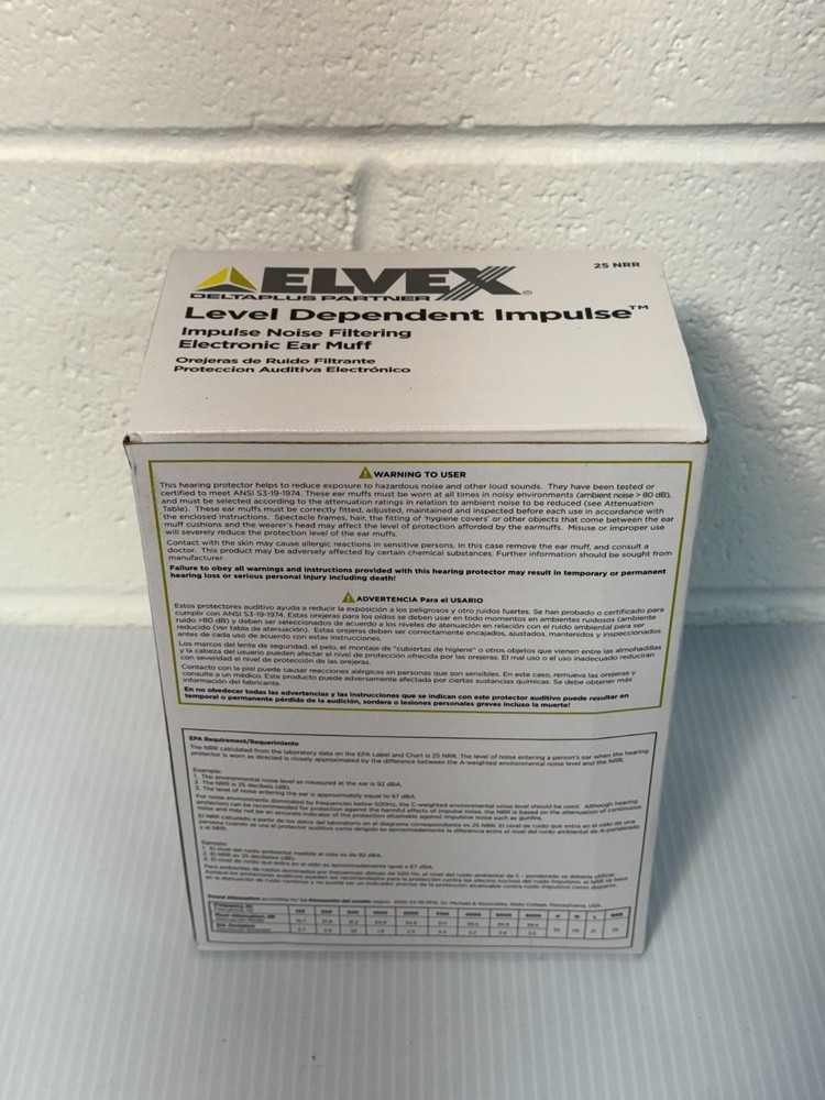 Elvex COM-655 Level Dependent Impulse Noise Filtering Electronic Earmuff - Gray