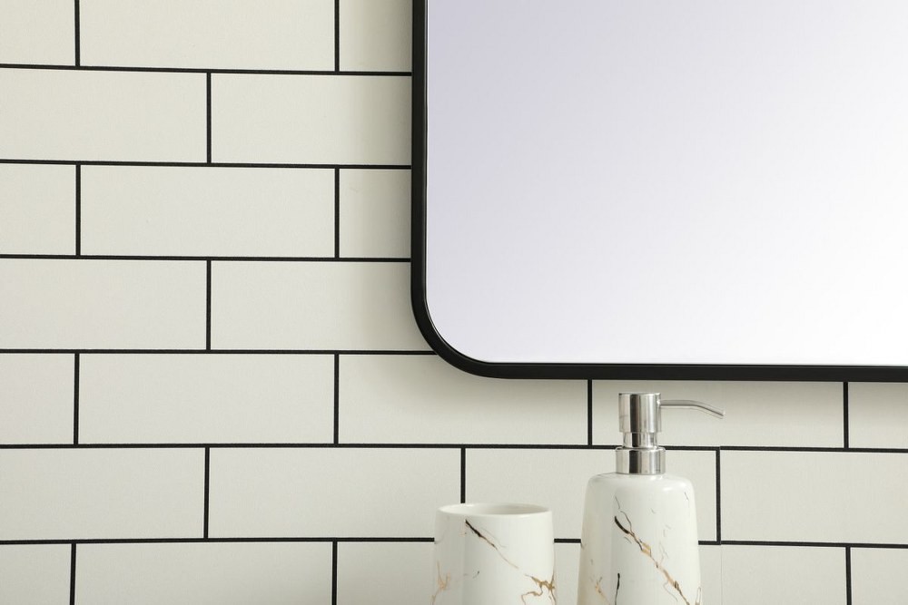 Used Elegant Decor MR803040BK Evermore - Soft Corner Rectangular Mirror In