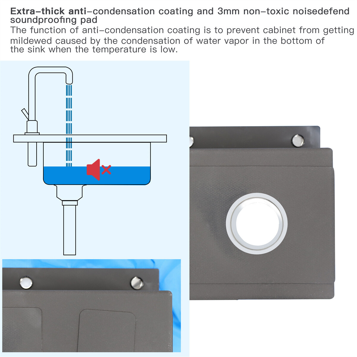 28"/30"/32" Drop In Kitchen Sink Stainless Steel Single Bowl Top Mount Black