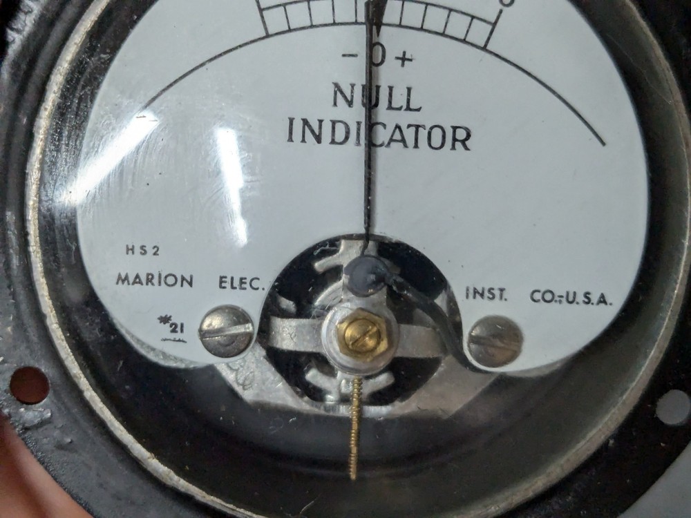Marion Instruments Division Null Indicator Panel Meter -5 to +5, #21 HS2