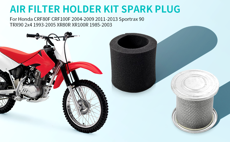 FOR HONDA AIR FILTER CAGE & SPARK PLUG KIT XR100R XR80R TRX90 CRF100F CRF80F NEW
