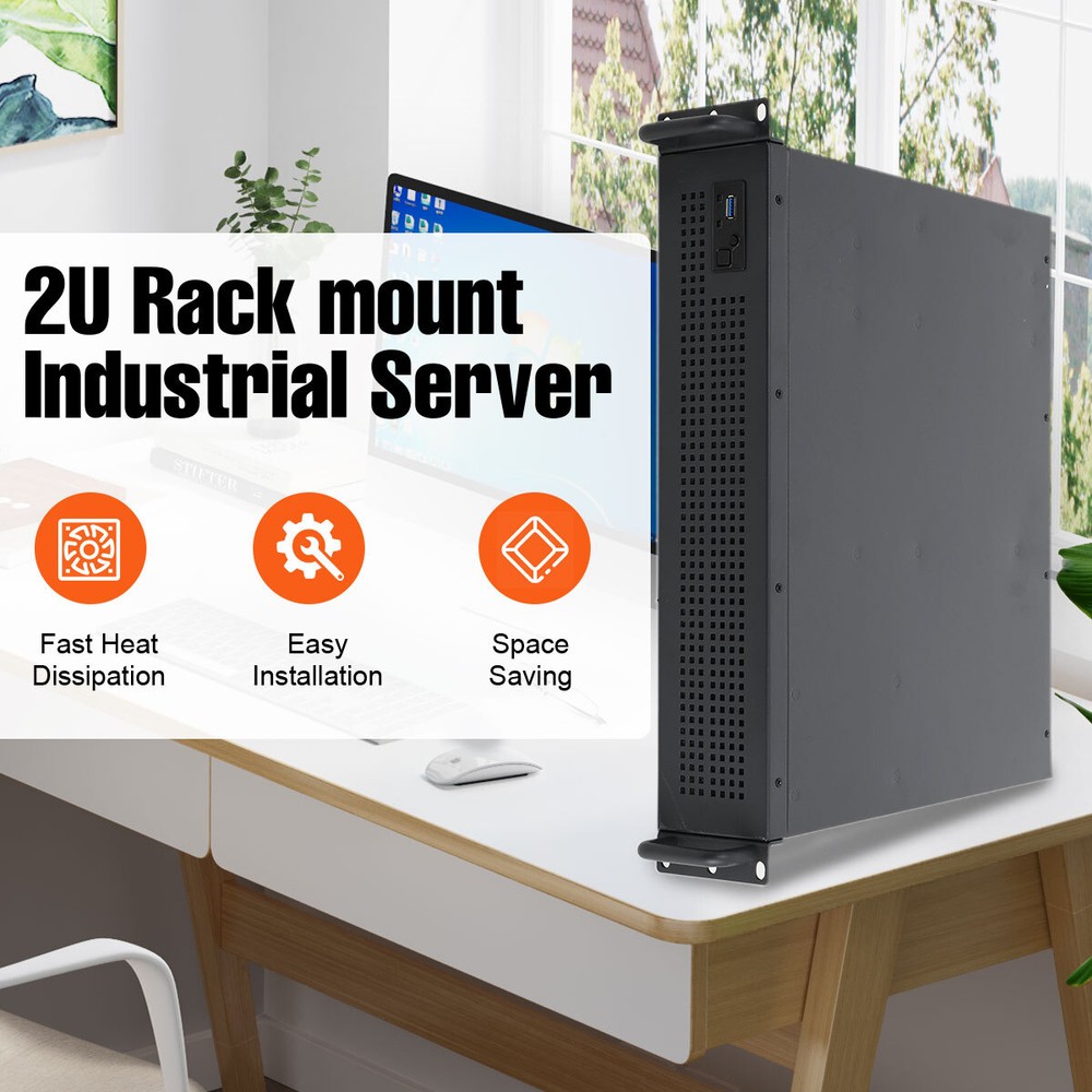 2U Server Chassis Rackmount Case Supports Mini ITX and Micro ATX Mainboards