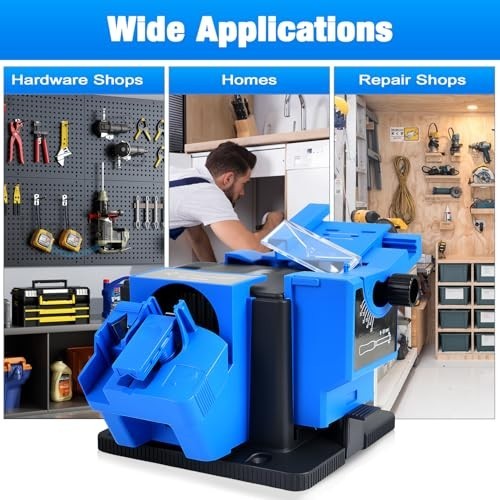 3-in-1 Electric Drill Bit Sharpener for Knives, Chisels, Scissors & Grinders - A