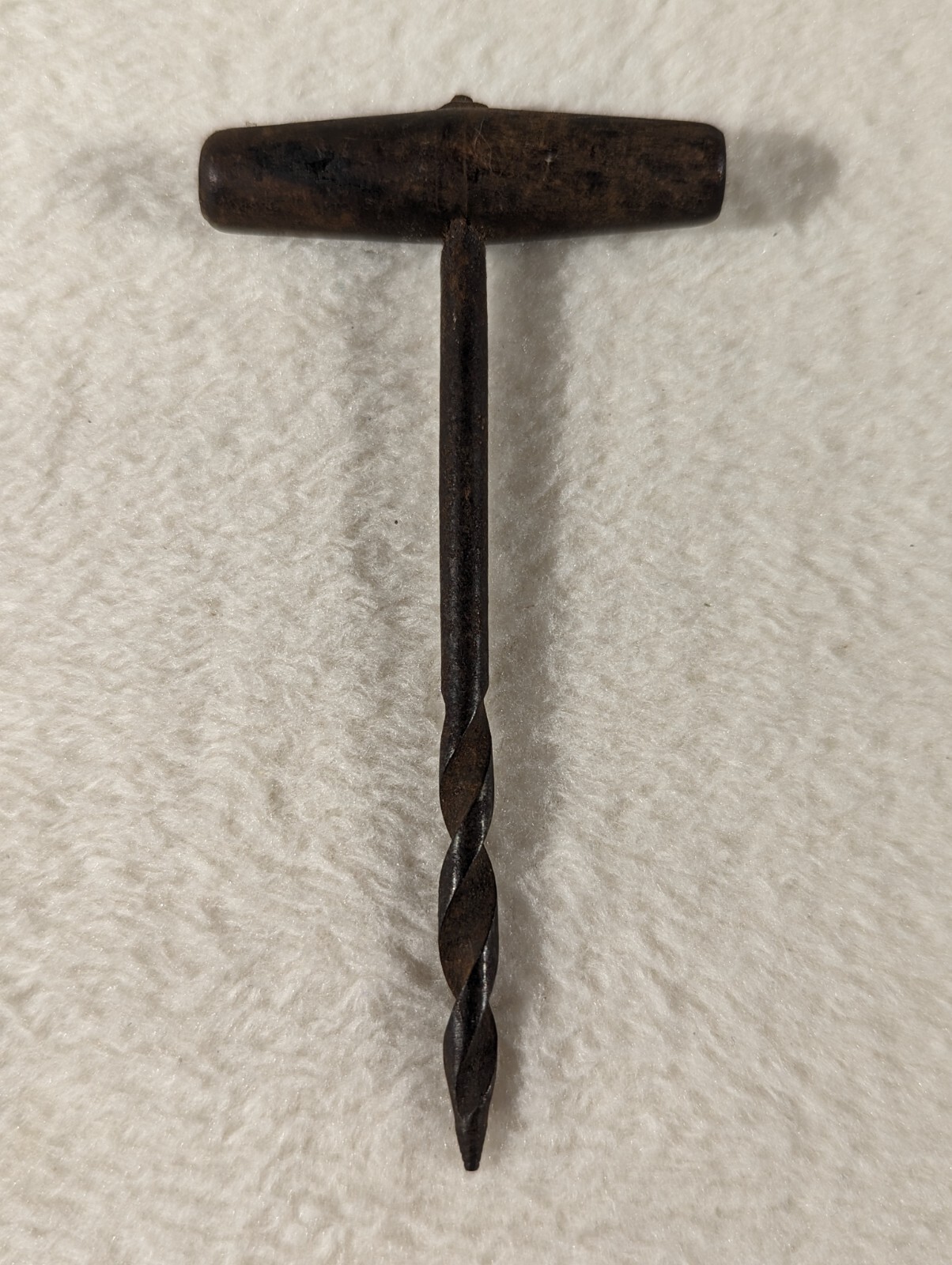 ANTIQUE HAND GIMLET AUGER DRILL CIVIL WAR ERA ARTILLERY GUNNERS TOOL WOOD HANDLE