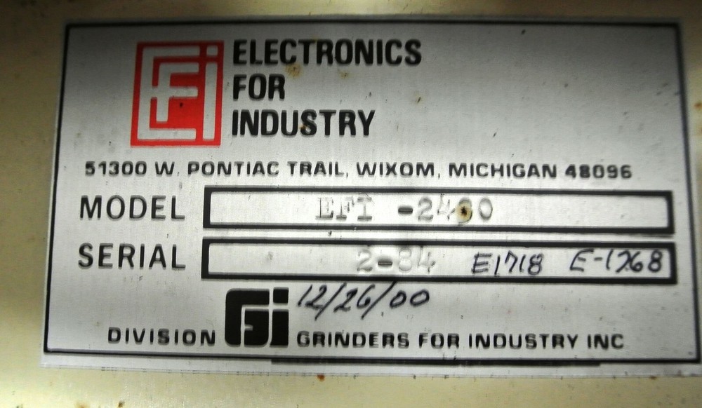 Electronics for Industry Chopper Drive Model # EFI - 2430 Machine Controller