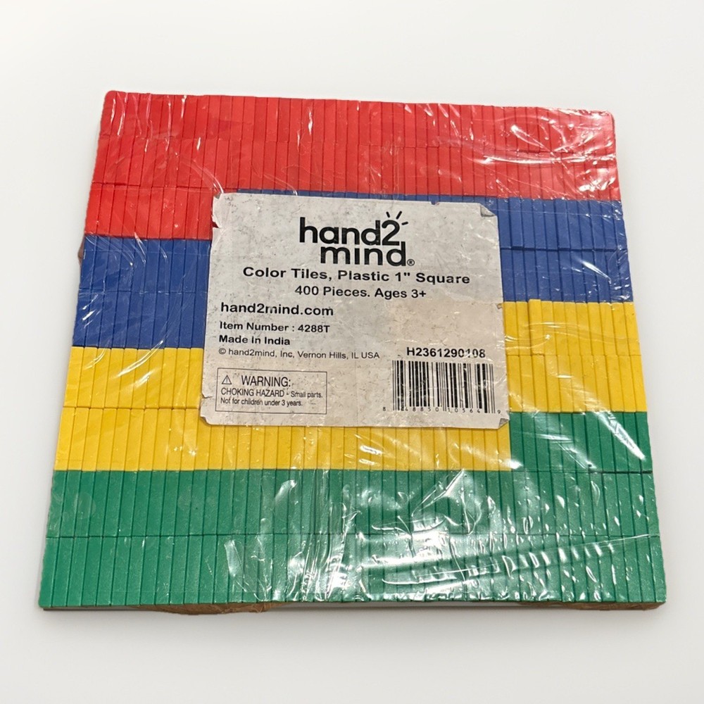 Hands2mind Colored Square Tiles Set 400 Student Classroom Math Manipulative -NEW