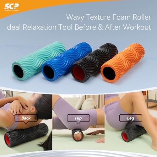 Foam Roller High-Density Exercise Roller, Deep Tissue Muscle Massage, Black