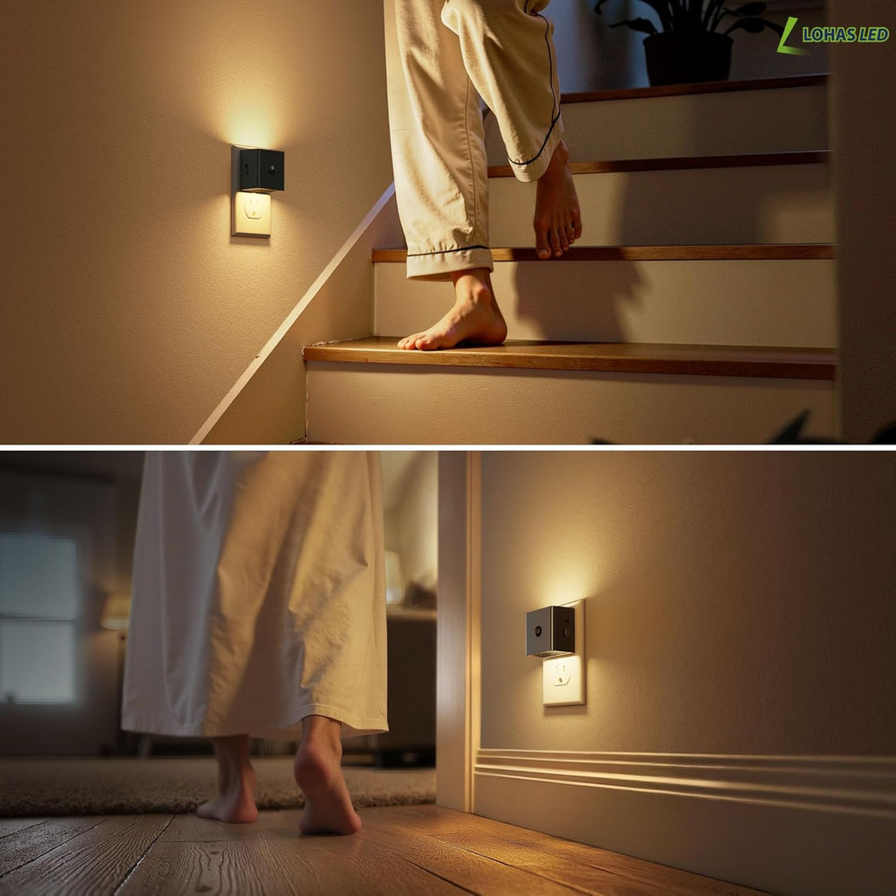 Motion Sensor Night Light, [2-Pack] Plug in Night Light with Motion Sensor and D