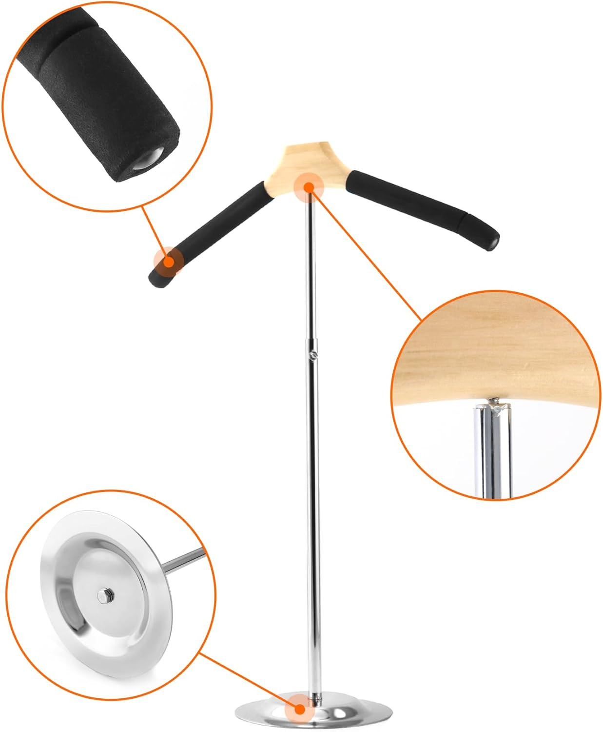 Adjustable Metal T-Shirt Display Stand, 2 Pack Foam & Wire Clothes Hanger Rack -