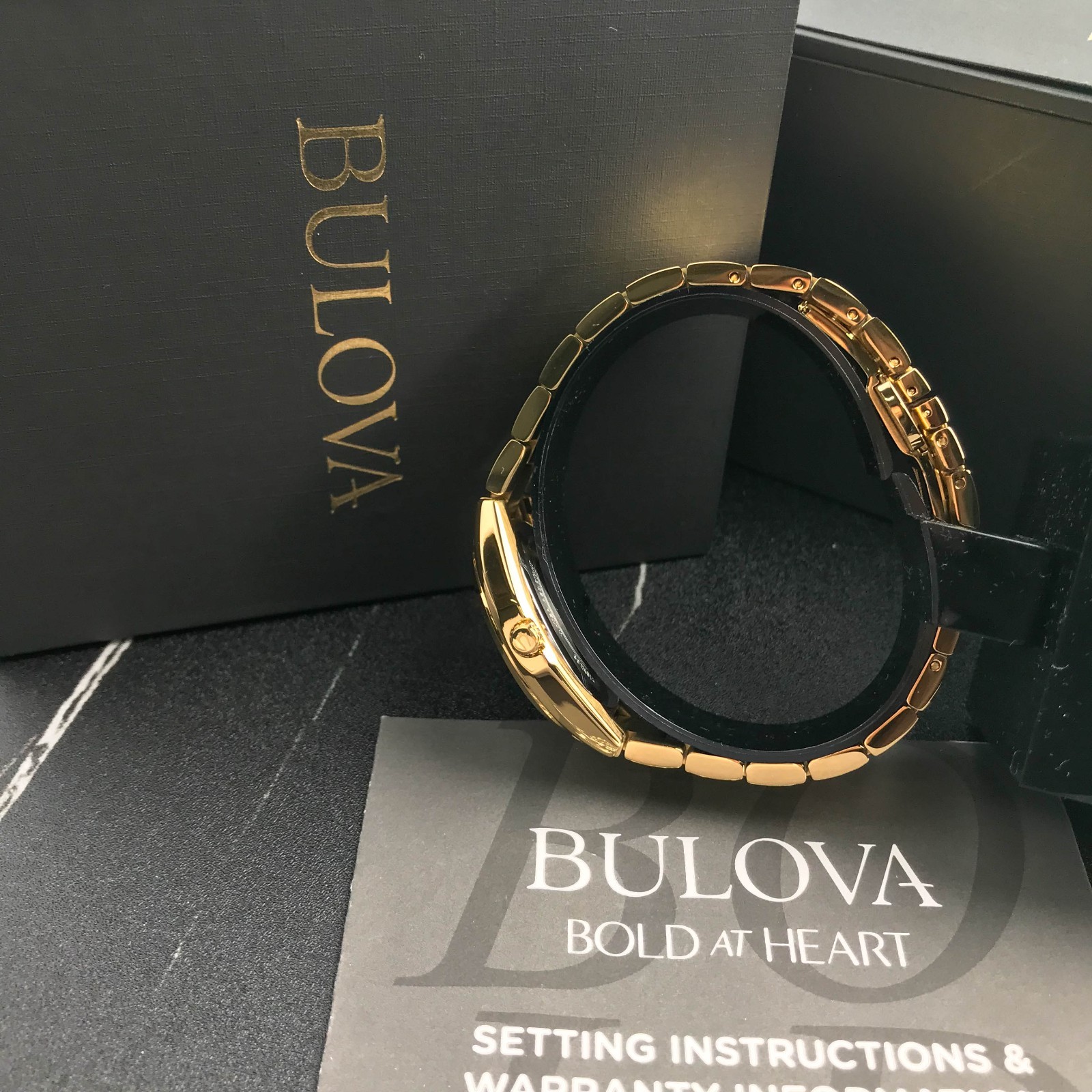 Bulova Surveyor Ladies 97P172 Gold Tone Mother-of-Pearl Dial Quartz Watch 31mm