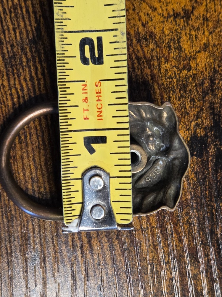 VINTAGE BRASS LIONS HEAD DRAWER PULL HANDLE PULLER