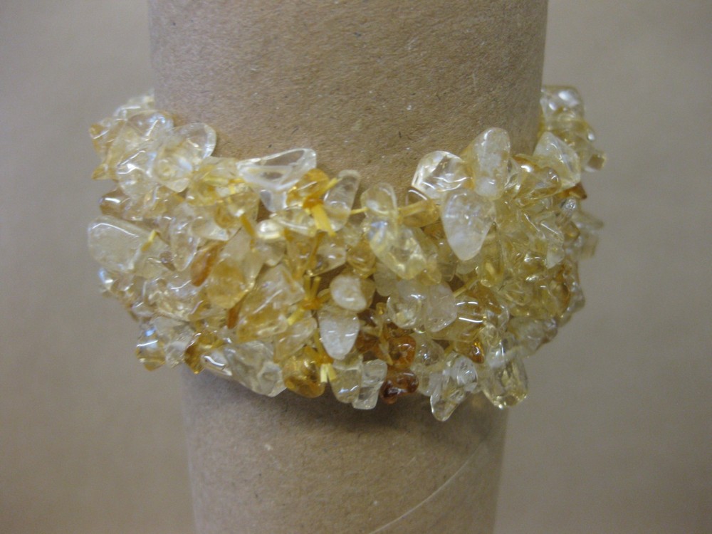 Citrine Crystal Beaded Bracelet ~ Stretch