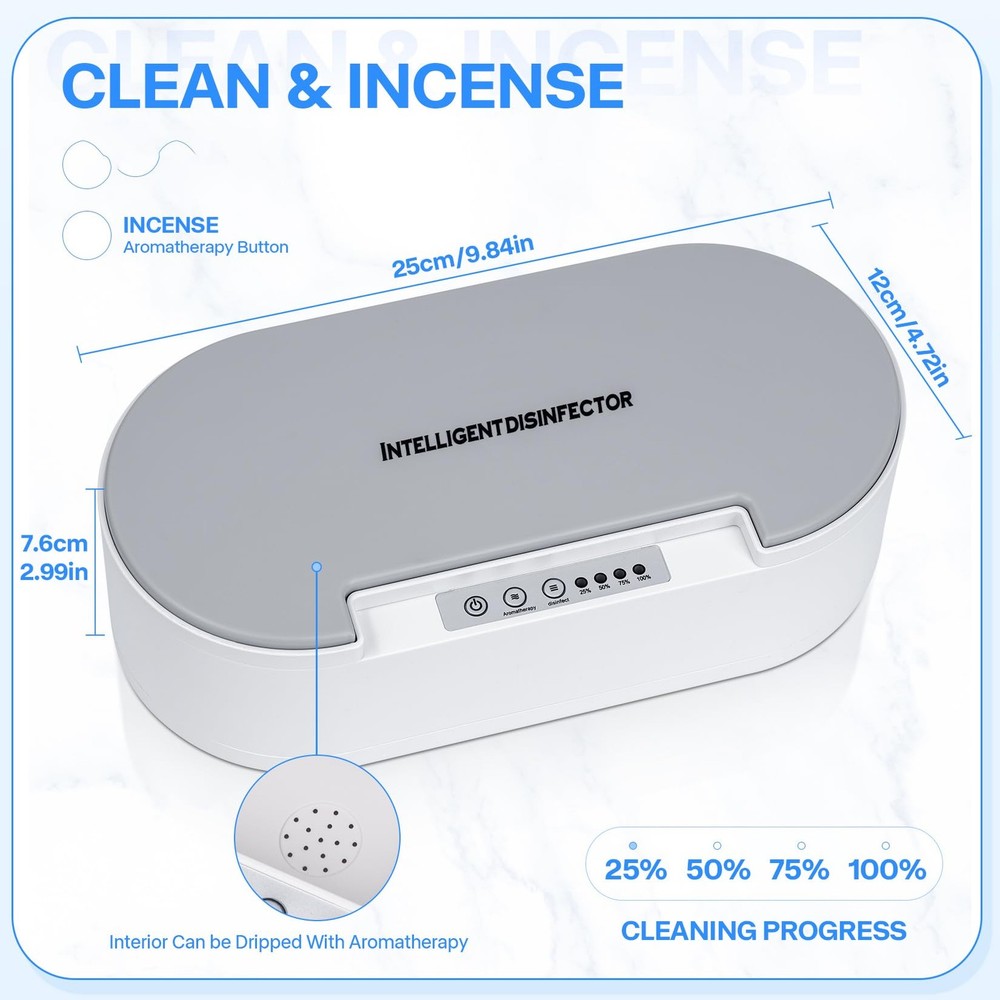 Nail Tools Sterilizer,Multi-function Blue Light Aromatherapy Cleaning Sterili...