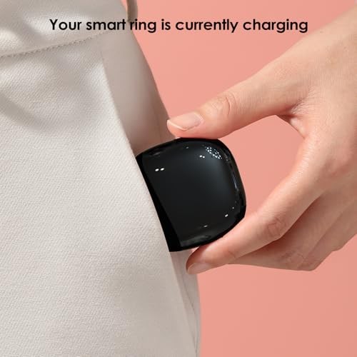 600mAh Wireless Charging Case Compatible with Oura Ring Gen4 Size 14 Black