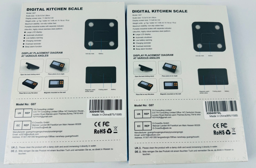 Rechargeable Split Digital Kitchen Food Scale - TRUDIN Weight Scale 2 Pack