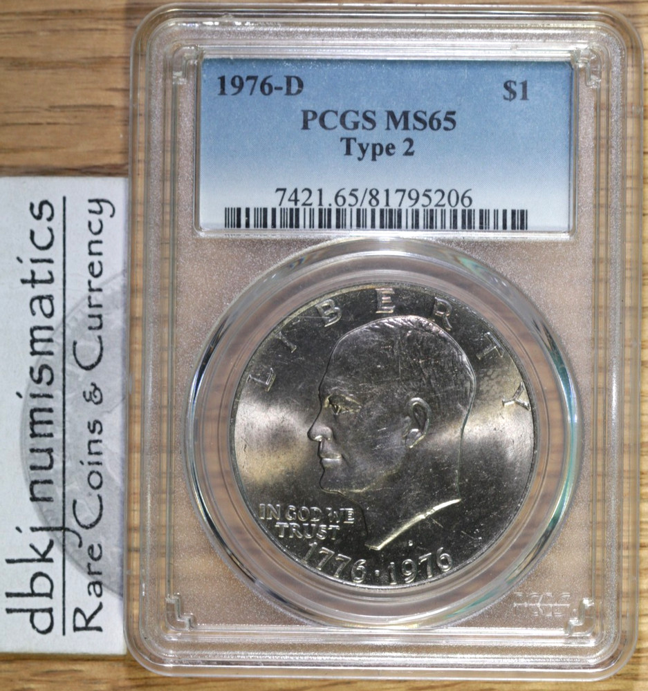 1976 D - Eisenhower Ike $1 Dollar - Type 2 - PCGS - MS65