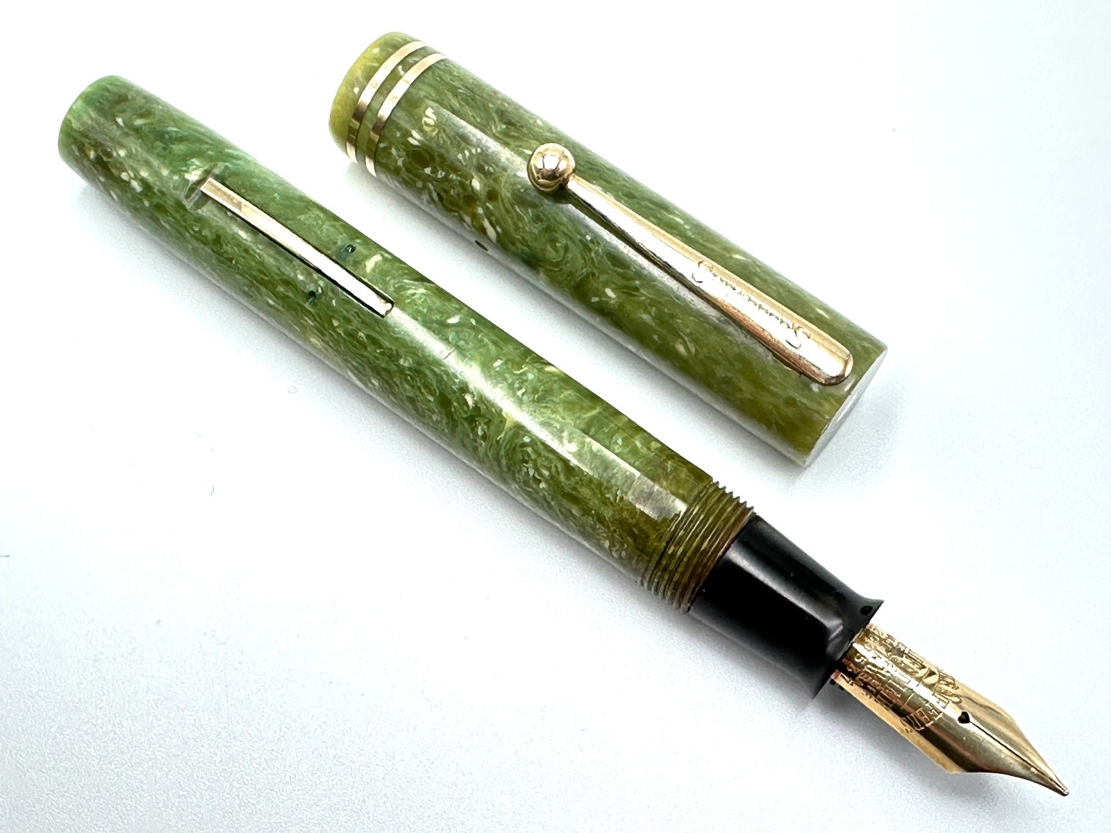 VINTAGE c1928 SHEAFFER LIFETIME FLAT TOP OVERSIZE Sr FOUNTAIN PEN 14K RESTORED